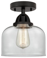 Large Bell Semi-Flush Mount, Matte Black, Clear, Clear