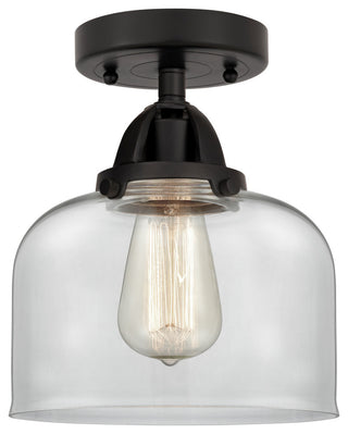 Large Bell Semi-Flush Mount, Matte Black, Clear, Clear