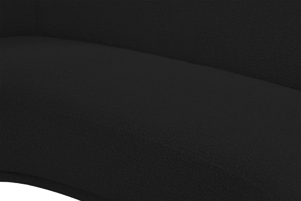 Hyde Boucle Fabric Upholstered, Black, Loveseat