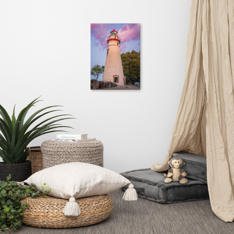 Marblehead Lighthouse at Sunset Coastal Landscape Canvas Prints, 18" X 24"