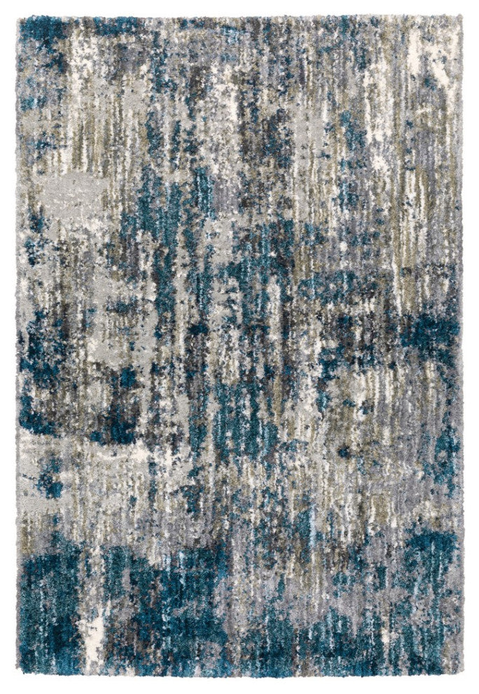 7'X9' Grey And Blue Grey Skies Area Rug