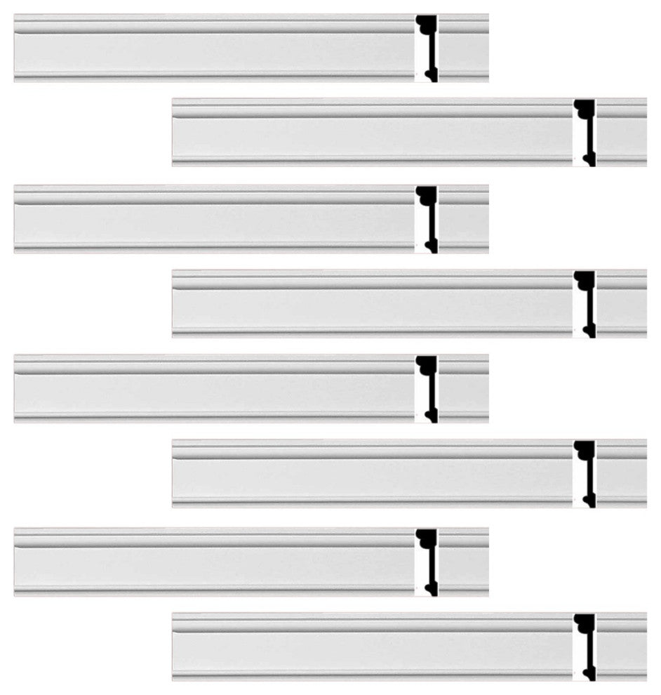 Crown Molding White Urethane Charlottes  Design 8 Pcs   752" Length