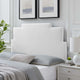 Headboard, Full Queen Size, Velvet, White, Modern Contemporary, Bedroom Master