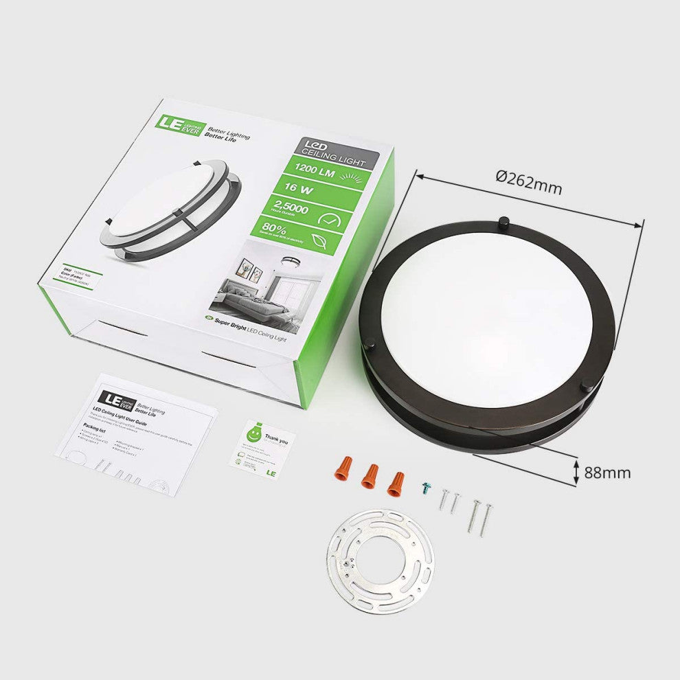 LED Flush Mount Ceiling Light 10" Round Bronze Dimmable Ceiling Lamp