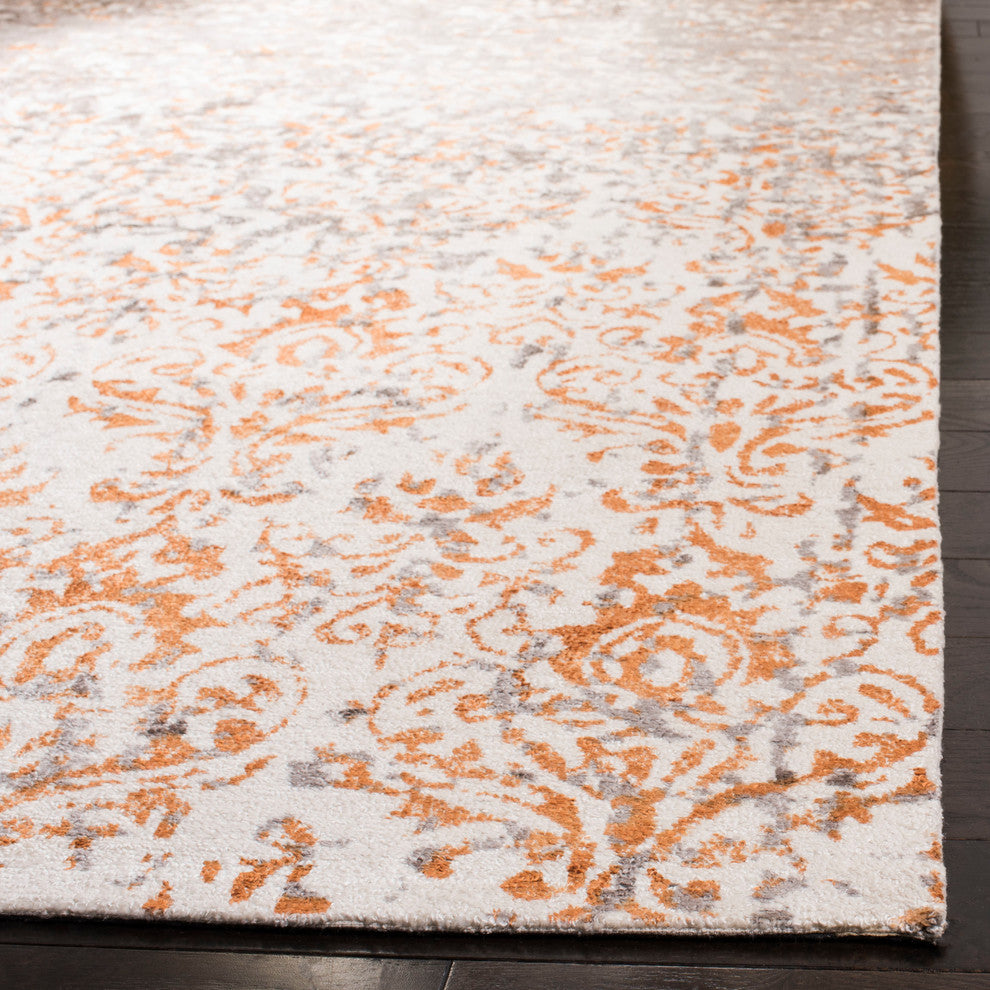 Safavieh Expression Collection EXP477 Rug, Ivory/Rust, 6'x9'