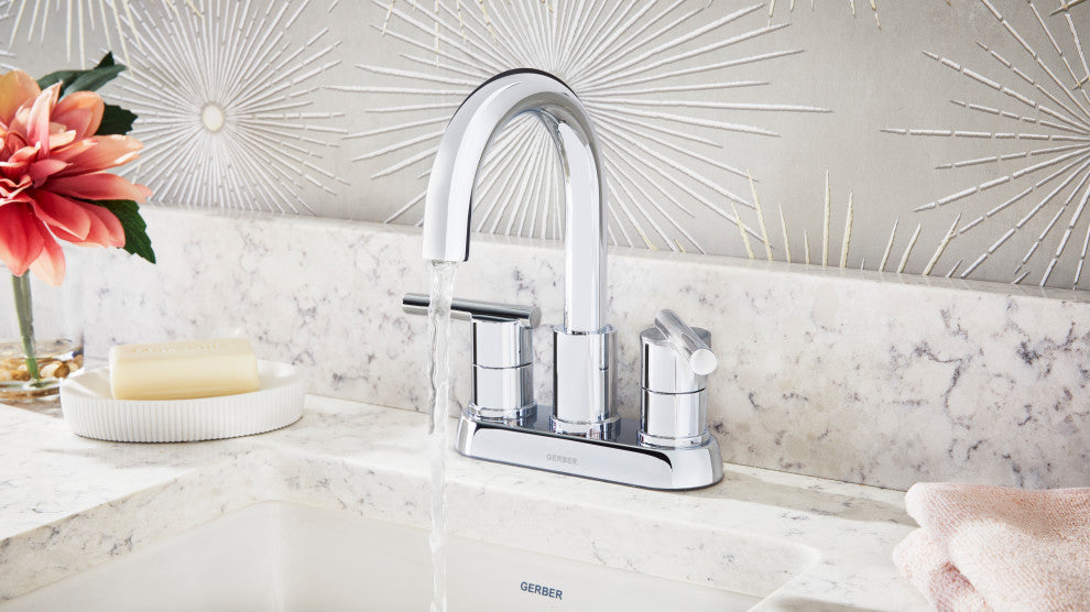Parma 2H Centerset Bath Faucet, Metal Touch Down Drain 1.2gpm, Chrome