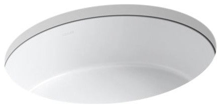 Kohler Verticyl Oval Under-Mount Bathroom Sink, White