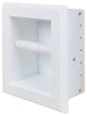 Tampa Recessed Solid Wood Toilet Paper Holder 7 x 8.5, White Enamel