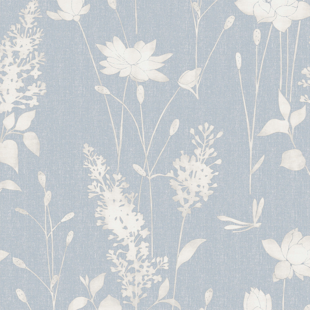 Laura Ashley Dragonfly Garden Wallpaper, Chalk Blue