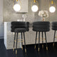 Betty Velvet Barstool, Black, Bar Height