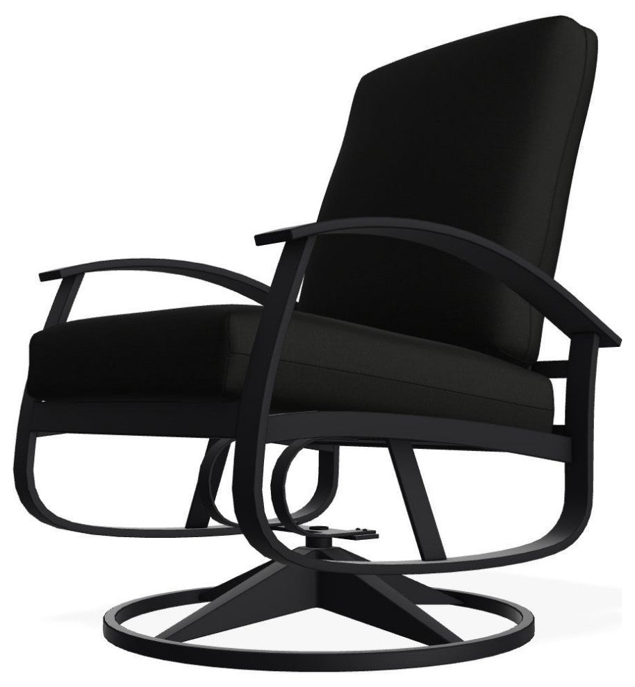 Belle Isle Cushion Outdoor Swivel Rocker, Black/Black