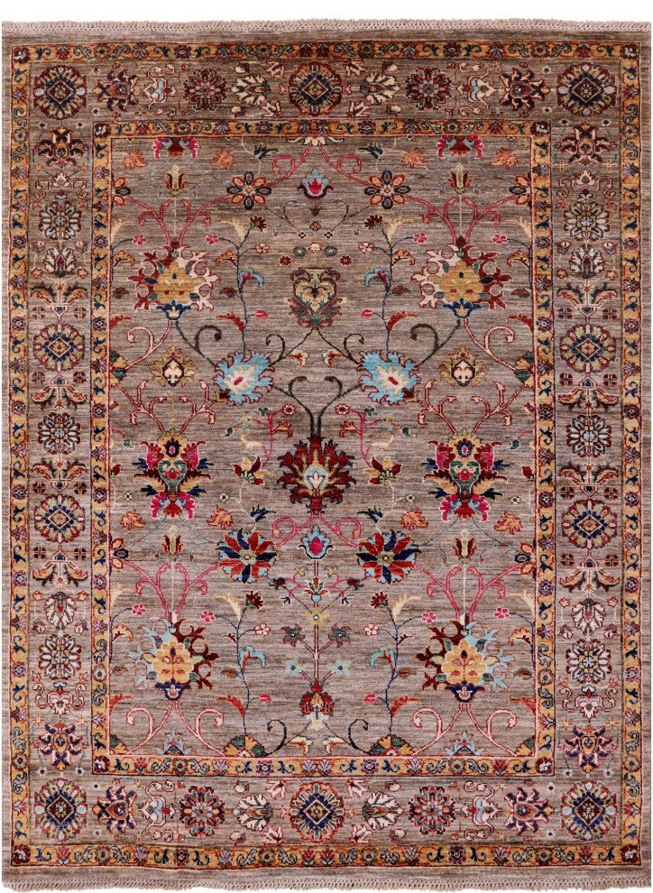 5' 2" X 6' 10" Persian Tabriz Hand Knotted Wool Rug Q7657