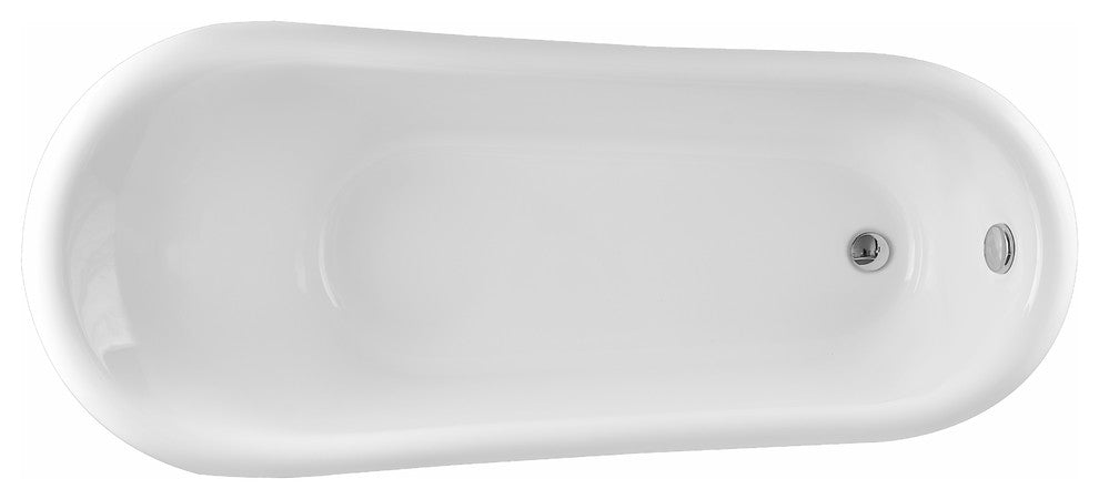 Vanity Art Freestanding Acrylic Soaking Bathtub, 67"x30"x31"