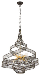 Varaluz 240P06L Flow 6 Light 30"W Abstract Chandelier - Matte Black / French