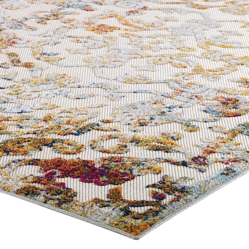 Reflect Primrose Ornate Floral Lattice 8x10 Indoor/Outdoor Area Rug R-1179A-810