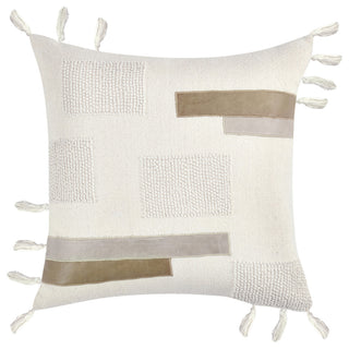 Packer 22" Cotton Linen Blend Throw Pillow, Ivory by Kosas Home