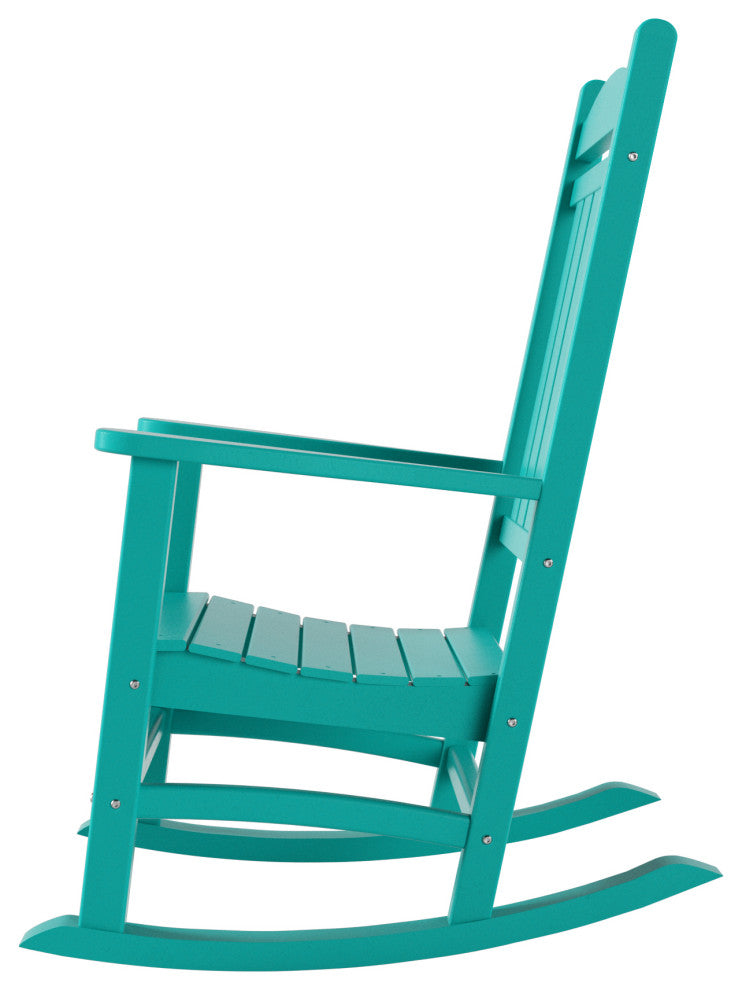 WestinTrends HDPE Outdoor Patio Adirondack Rocking Chair, Classic Porch Rocker, Turquoise