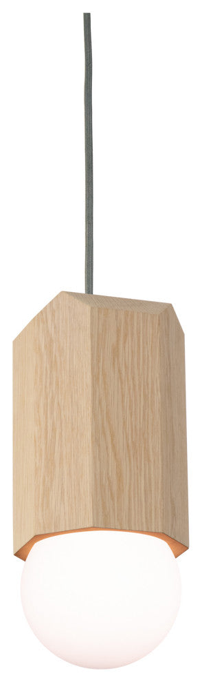 Bimar 1-Light Pendant, White Washed Oak, Led