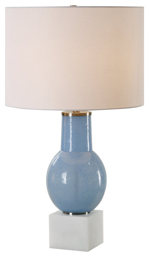 Uttermost Clear Sky Blue Glass Table Lamp