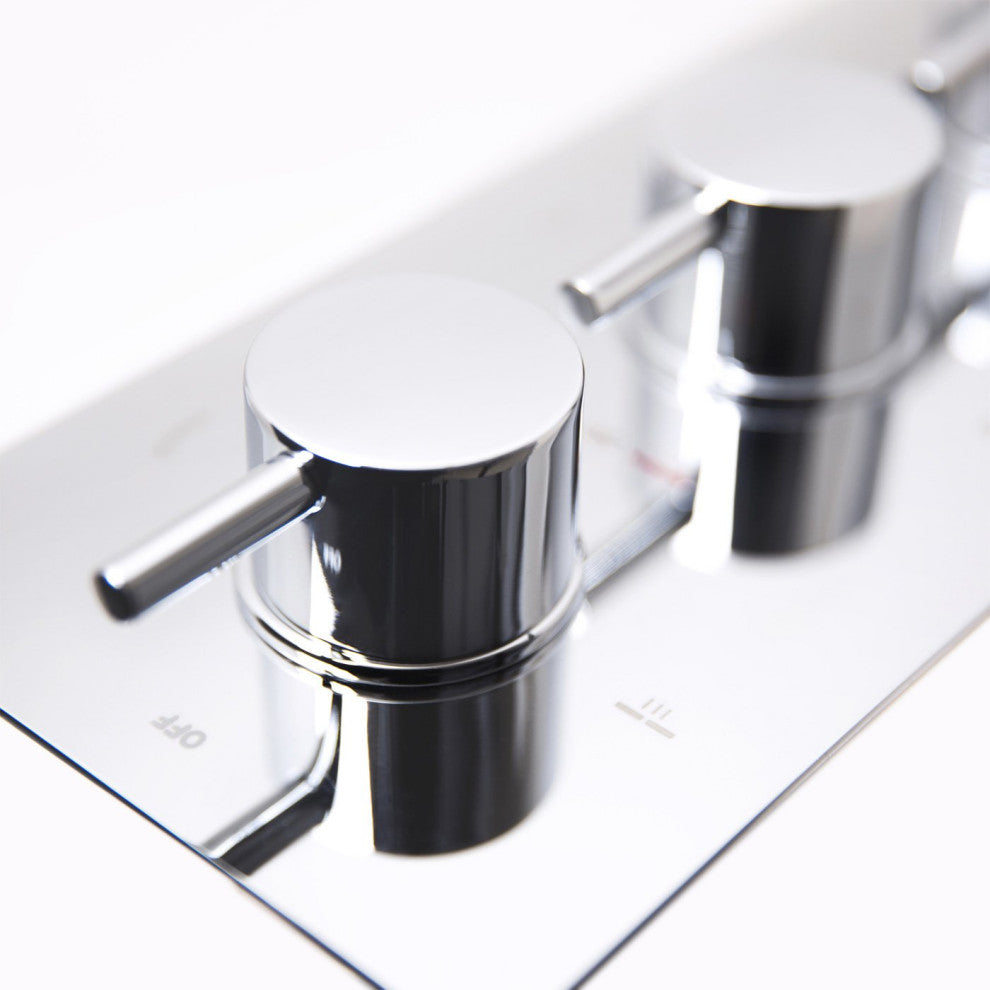 Fontana Sierra Round Ceiling Mount Ultra Thin Bathroom Shower Head Set