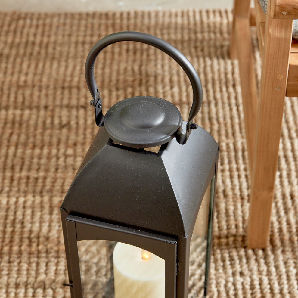 Antoinne Outdoor Lantern, Large, Black, 7.25x7.75x20.5