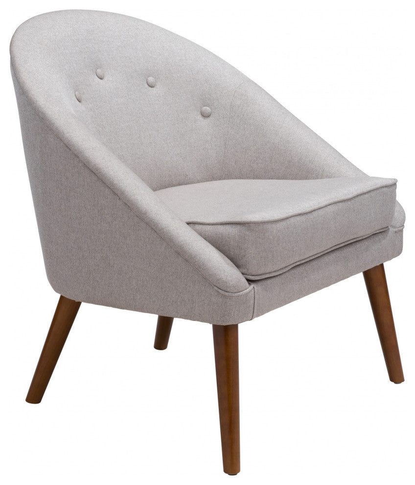 Light Gray Wooden Deep Chair