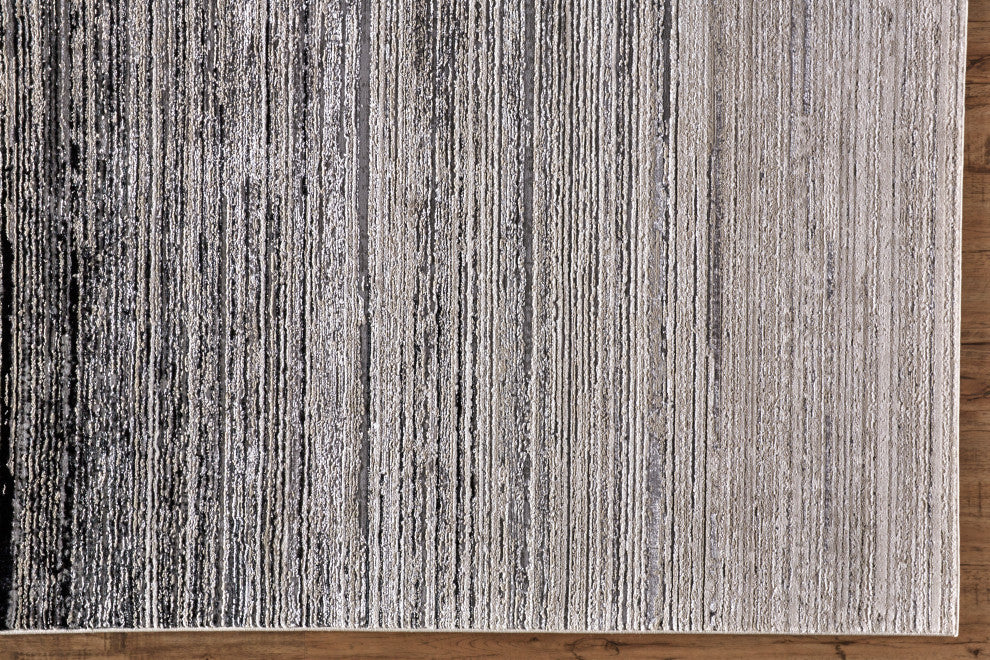 Weave & Wander Orin Rug, Black/Dark Gray, 6'7"x9'6"
