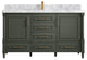Aberdeen 60 Single Bathroom Vanity in Pewter Green 2" Carrara Marble