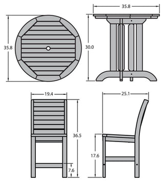 Weatherly 3-Piece Counter-Height Dining Set, Coastal Teak