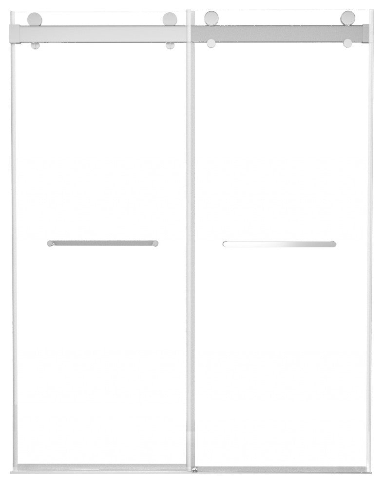 72" W x 79" H Double Sliding Frameless Shower Door, Brushed Nickel;, 72" X 79";