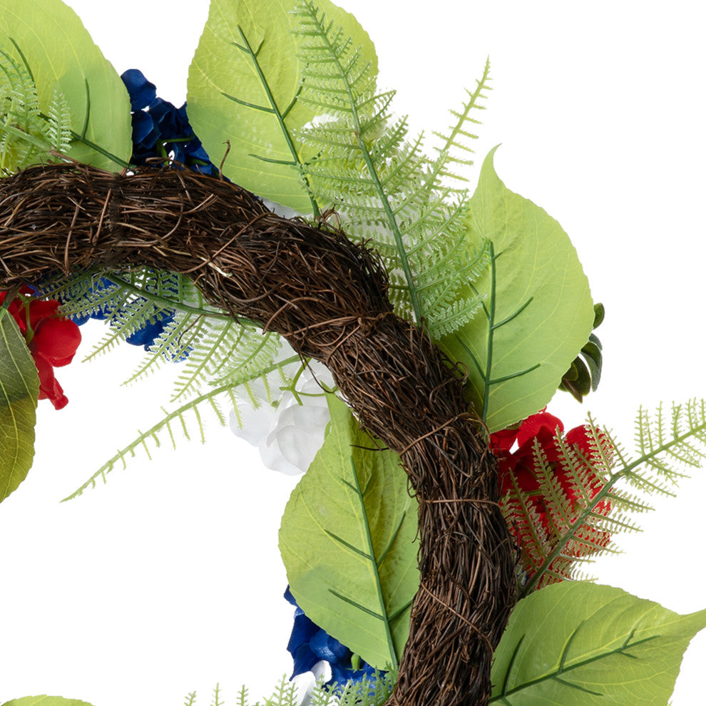 22"D Patriotic/Americana Hydrangea Wreath
