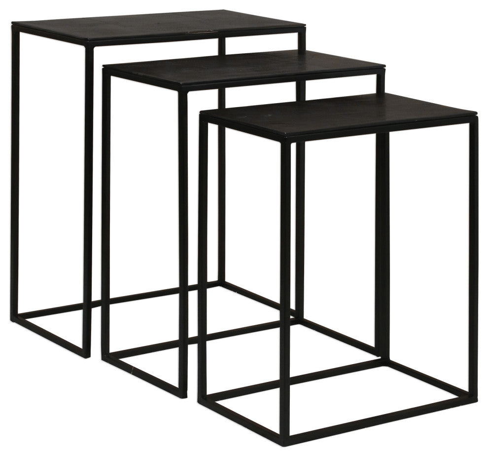 Coreene Nesting Tables, Black, Set of 3