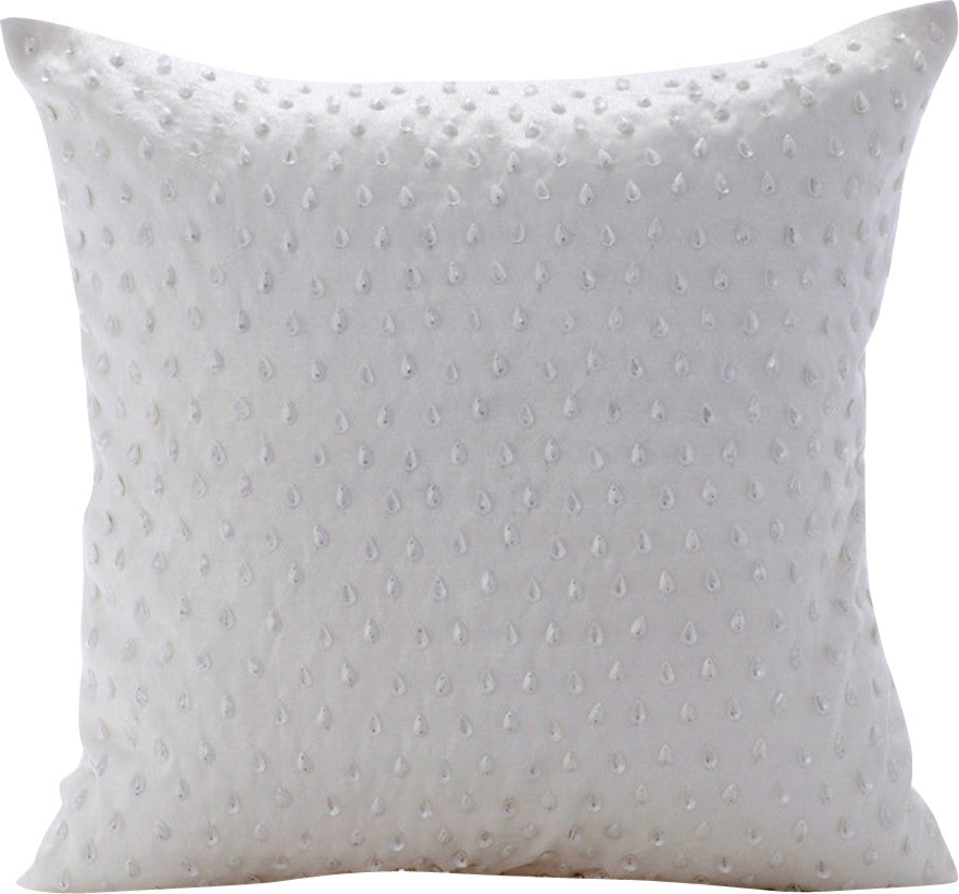 White Decorative Throw Pillow Covers 18"x18" Silk Cushion Cover - Snow Queen