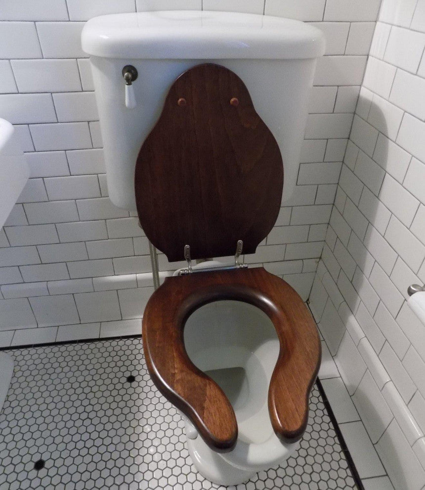 Toilet Seat Bumpers Brown Silicone Pack of 7 (5 Oblong 2 Round) with Screws