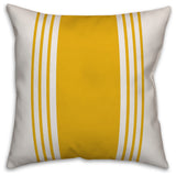 White and Yellow Farmhouse Stripe 18x18 Throw Pillow
