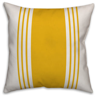 White and Yellow Farmhouse Stripe 18x18 Throw Pillow
