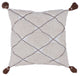 White Tuffted with Tassels Lynn Throw Pillow, 20" x 20"