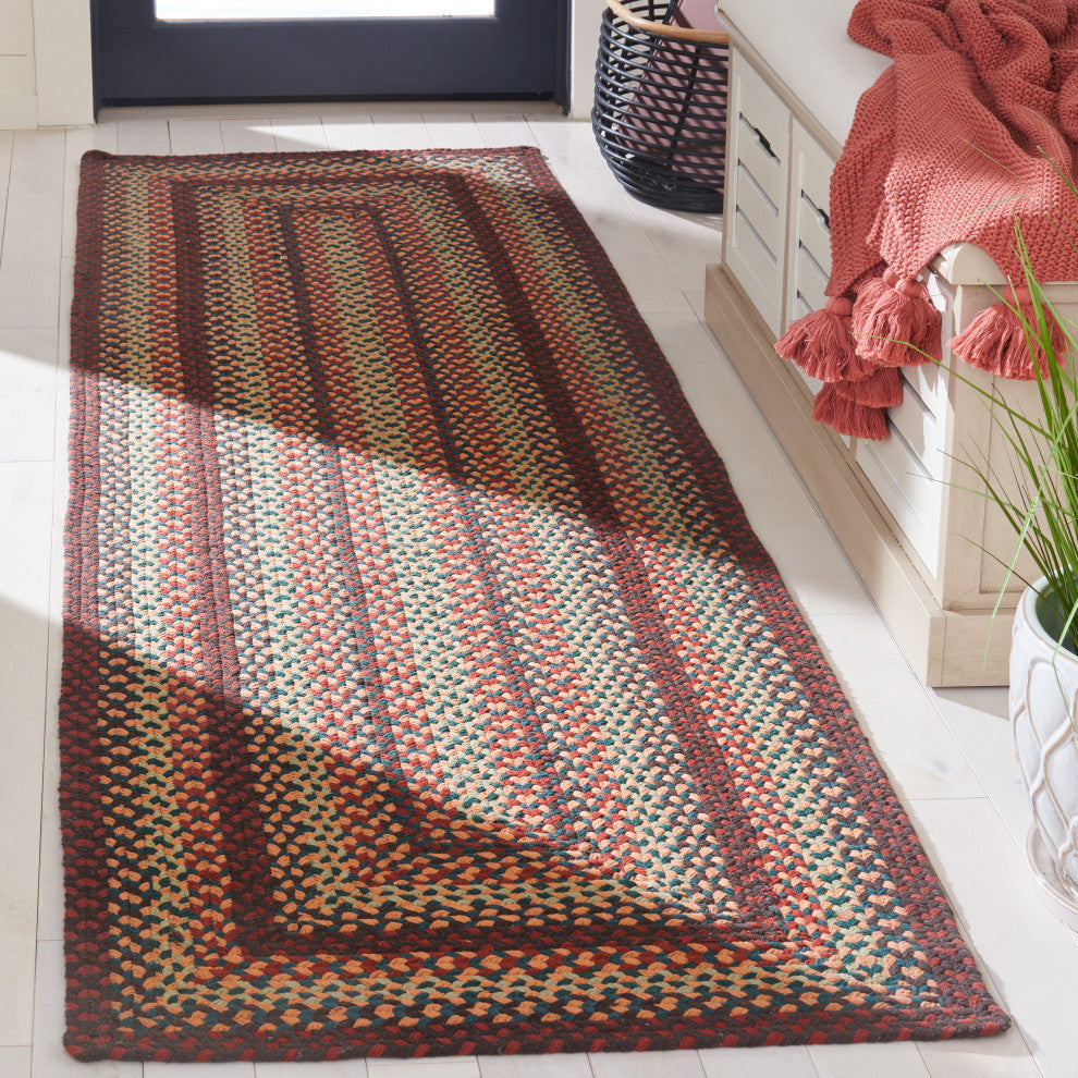 Safavieh Cape Cod Collection BRD651Z Rug, Brown/Rust, 2'3" X 8'