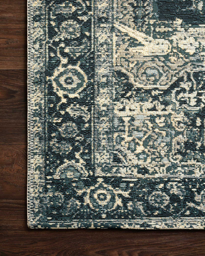 Mika In/out Area Rug by Loloi, Dk Blue/Dk Blue, 1'6"x1'6" Sample Swatch