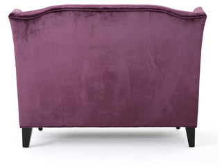 GDF Studio Leona Traditional High Back Tufted Winged Fabric Loveseat, Raisin