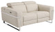 Prato Genuine Italian Leather Modern Loveseat, Beige