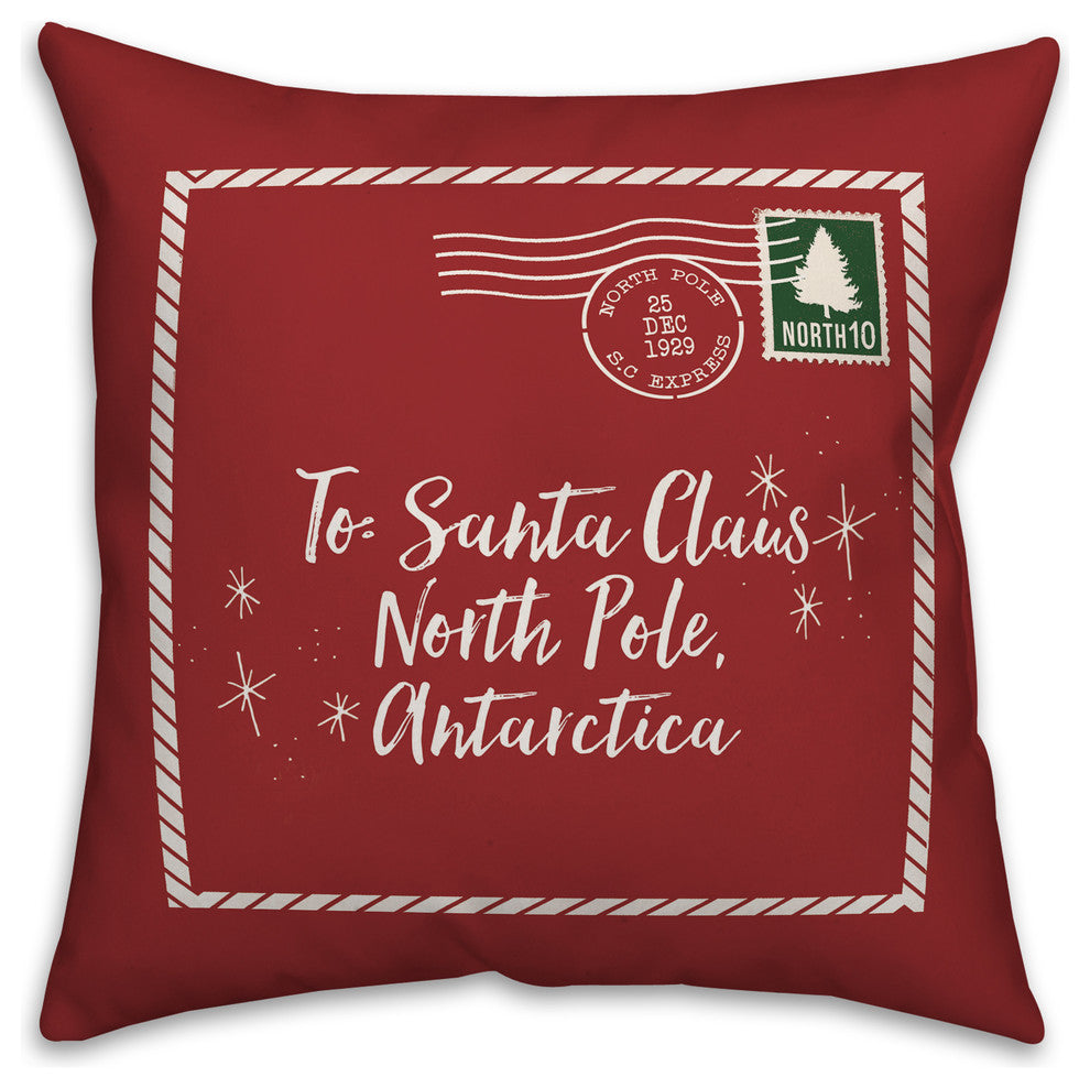 Santa Letter 20"x20" Throw Pillow Cover