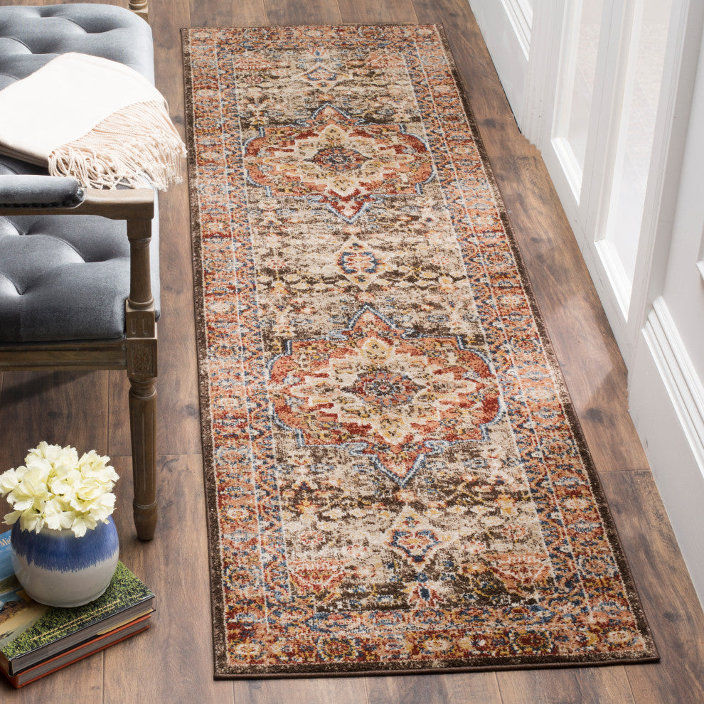 Safavieh Bijar BIJ652D Rug, Brown/Rust, 2'3" X 18'