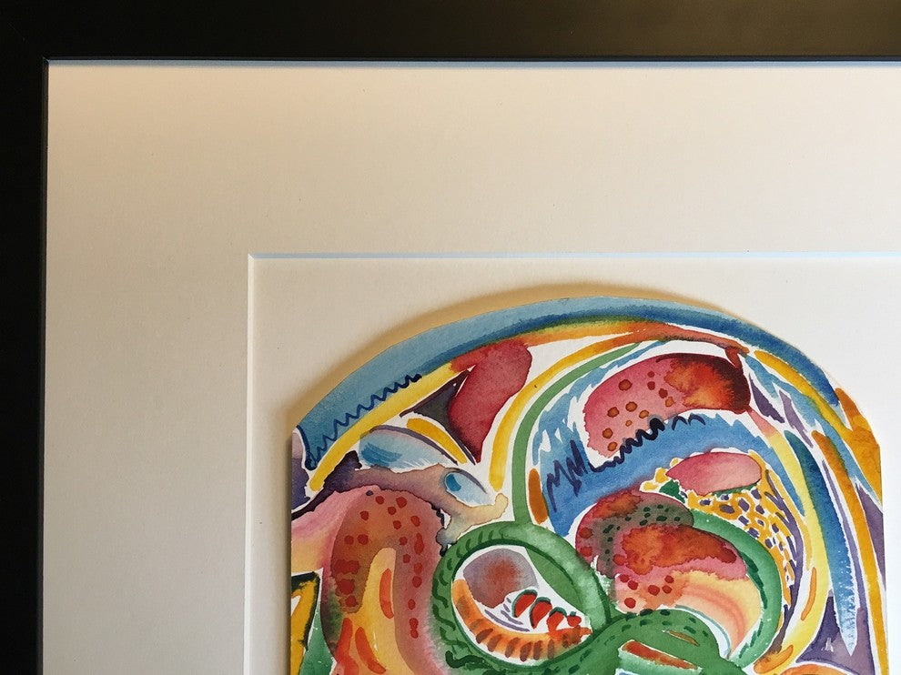 Original Abstract Watercolor Painting, "Future Cathedral Window," By Henry Brown