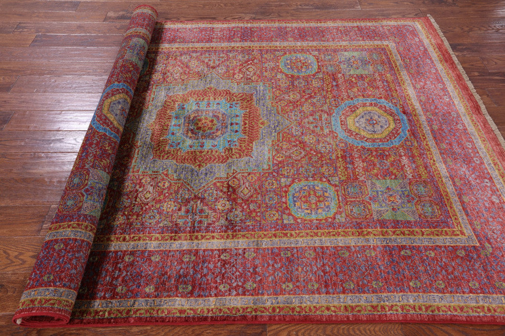 Mamluk Geometric Hand-Knotted Wool Rug 5' 7" X 7' 10" - Q12276