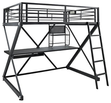 Z-Bedroom Full Size Study Loft Bunk Bed