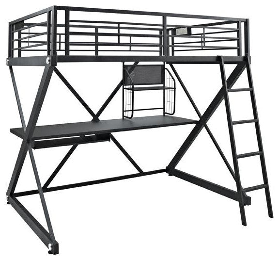 Z-Bedroom Full Size Study Loft Bunk Bed