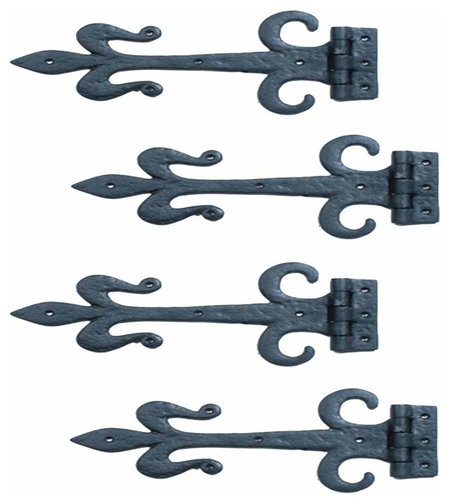 Door Strap Hinge Black Iron 12 Inch Set Of 4