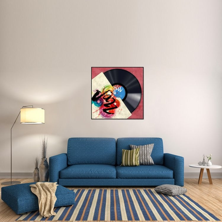 "Vinyl Club, Jazz" Framed Canvas Giclee by Steven Hill, 41x41"