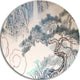 Chinese Blue Tree Art, Floral Painting Round Wall Art, 11"